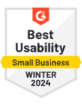 G2 Best Usability Small Business Winter 2024