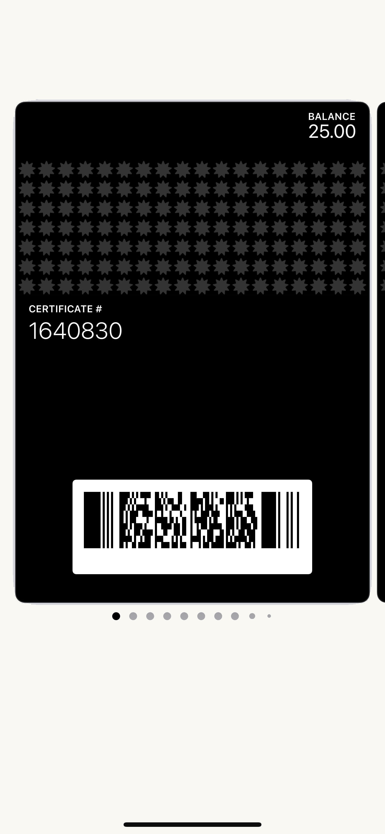 Gift card card